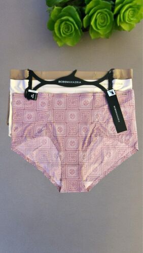 BCBGMaxAzria~3 Pack Women's XL ~ No Show Bonded Lasercut Panties~Multicolor~NWT
