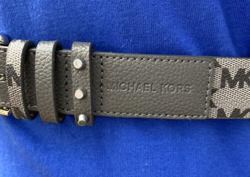 MICHAEL KOR BELT GRAY WITH TRIPLE BELT LOOP SILVER BUCKLE REALLY NICE!!!!!