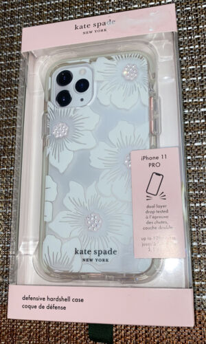 KATE SPADE PHONE CASE iPhone 11 PRO HOLLYHOCK FLOWERS WITH RHINESTONES BEAUTIFUL