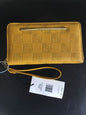 STEVE MADDEN WALLET WRISTLET MUSTARD WITH STAMPED LOGO "VERY DIFFERENT" "LOOK"