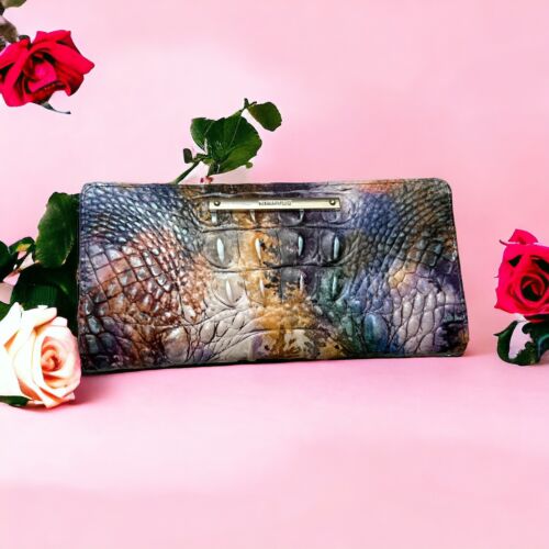 Brahmin Ady Bi-Fold Genuine Leather Wallet Woodland Melbourne Multicolor~UNIQUE