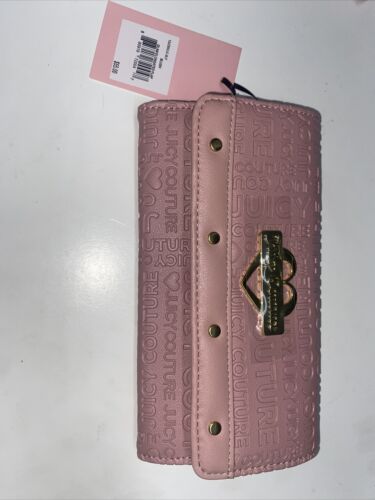 JUICY COUTURE BLUSH PINK~GLAM ELONGATED FLAP WALLET~CLUTCH STAMPED~JUST FOR YOU!