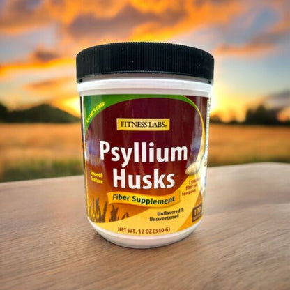 Fitness Labs Natures Psyllium Husks Fiber Supplement~Unsweetened 100 Servings