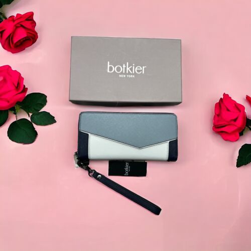 Botkier NY Cobble Hill Zip Ink Combo~Multicolor~Wristlet Wallet Leather MSRP$118