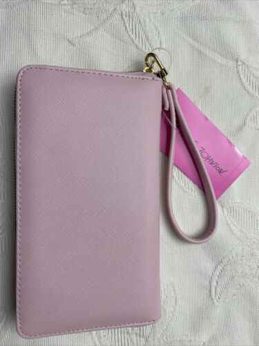 Betsey Johnson Zip Around Wristlet Wallet DESIGN BLUSH & Gold Hardware NWT