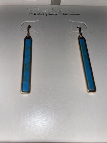 Robert Lee Morris Gold tone Dangle Turquoise Shell earrings - NEW & BEAUTIFUL!!