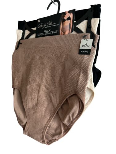 Marilyn Monroe 3 Pk BRIEFS SEAMLESS SHAPER~MULTICOLOR~ MM7200~ALL SIZES~GREAT!