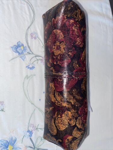 Patricia Nash Isla Floral Brocade Leather Barrel Wristlet-Pouch NIB- REAR FIND!