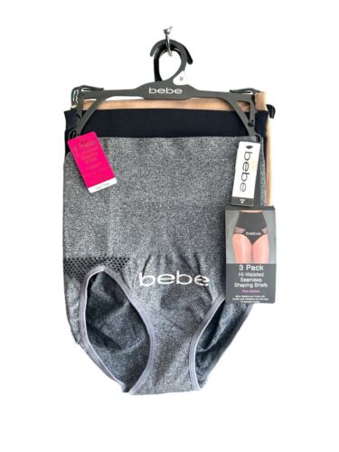 bebe Women’s 3 Pack~Briefs~Firm Control~ Shaping & Seamless~High Waist~ALL SIZES