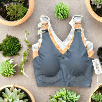 NÁUTICA 3~PACK INTIMATES LOUNGE SIZE L BRAS LASER CUT MULTICOLOR-NT3794~MSRP$64