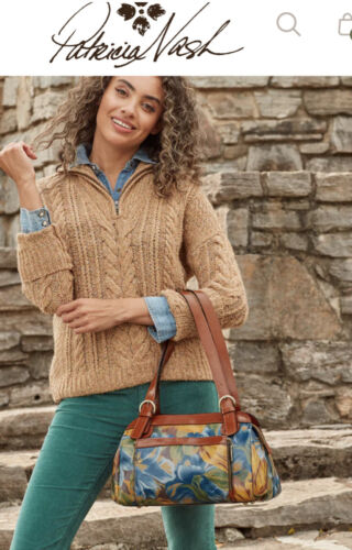 Patricia Nash Marigold Harvest Waverley Leather Shoulder Purse Handbag UNIQUE!!