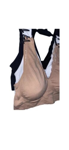 Delta Burke 3-Pack Seamless Bras Size 3X Soft Comfort Lounge Removable Pads