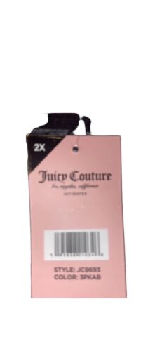 Juicy Couture Women 3-Pack JC9693 Cheeky Multicolor Boy short Panties  Size 2X