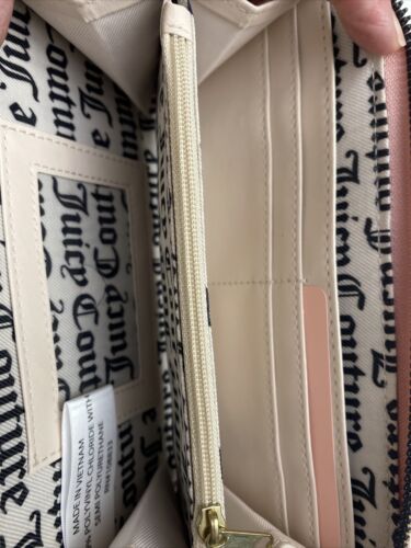 JUICY COUTURE WALLET ORGANIZER- CLUTCH EMBOSSED LOGO-FRONT ZIP & ZIP AROUND CUTE