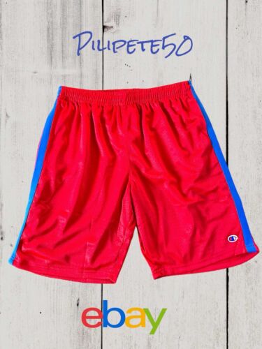 Champion Basketball Shorts Mens~Size Small Red Mesh~Blue Stripes~ Gym NEW