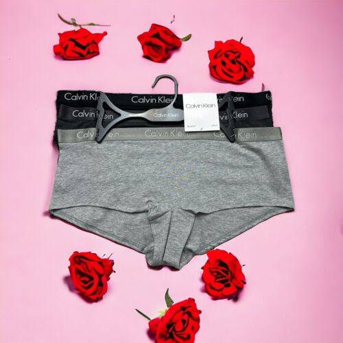 CALVIN KLEIN Women's 3 Pack Boyshort Underwear Panties Sz L~ QP2351X-062  CUTE!￼