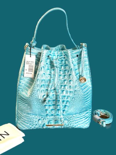 Brahmin Marlowe Bucket Shoulder  Handbag~Dusty Blue Melbourne~Genuine Leather⭐️