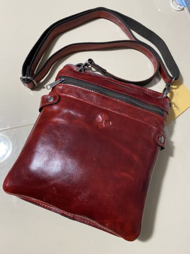Patricia Nash FRANCESCA Organizer Crossbody Distress Leather Ochre P02806 NEW
