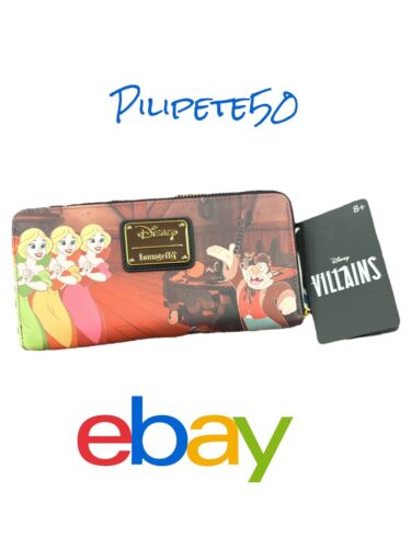 Loungefly Disney Beauty &The Beast Villains Gaston Scene Long Zip Around Wallet
