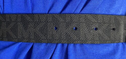MICHAEL KORS BELT BLACK MK LOGO WITH MK LOGO SILVER BUCKLE A SURE WINNER!!