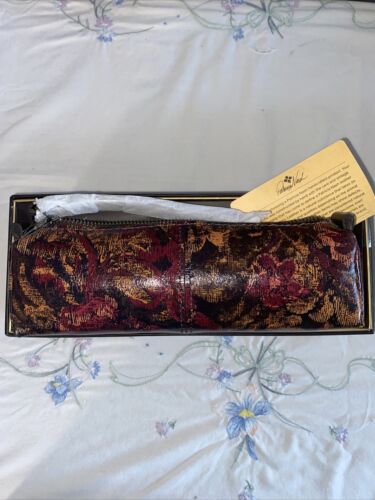 Patricia Nash Isla Floral Brocade Leather Barrel Wristlet-Pouch NIB- REAR FIND!