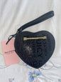 JUICY COUTURE ON THE BLOCK WORD ON THE STREET HEART WRISTLET WRISTLET COIN PURSE
