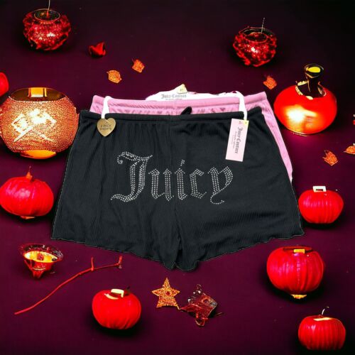 JUICY COUTURE MULTICOLOR~ RHINSTONES LOGO~JC1710~SLEEP SHORTS ALL SIZES~UNIQUE!