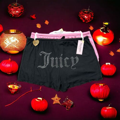 JUICY COUTURE MULTICOLOR~ RHINSTONES LOGO~JC1710~SLEEP SHORTS ALL SIZES~UNIQUE!