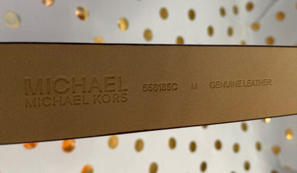 MICHAEL KORS BELT BURNT ORANGE GLOSS LEATHER GOLD LOGO BUCKLE KORS STYLE!!!