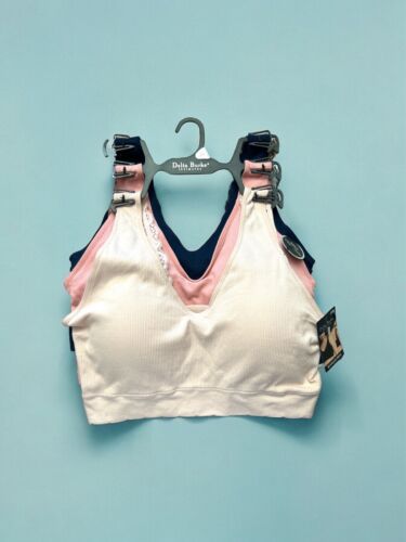 Delta Burke 3-Pack Seamless Bras Size 2X Soft Comfort Lounge Removable Pads NEW