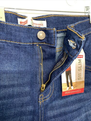 Levi's 511 Slim Fit Performance Jeans, Big Boy's Size 18 Reg, Adjustable Waist