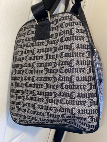 Juicy Couture Women Gothic Stat Black Our Zips Say It All Duffle Weekender Bag
