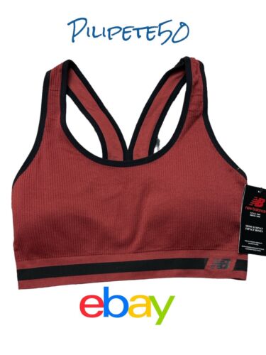 New Balance Medium Impact Sports Bra Style 112013 Clay~Black~Size XL~Racerback