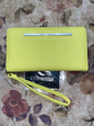 STEVE MADDEN WALLET WRISTLET YELLOW SMOOTH TEXTURE SILVER ZIPPER PRETTY!!NEW