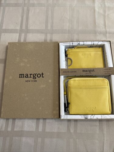 Margot New York Leather Cyrus Wristlet & Kate Card-Case Style# MG3004-CR~ UNIQUE