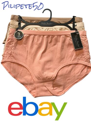 Delta Burke ~ 3 Pack ~ Women's Brief Underwear Panties Nylon Blend ~ PLUS 9/2X