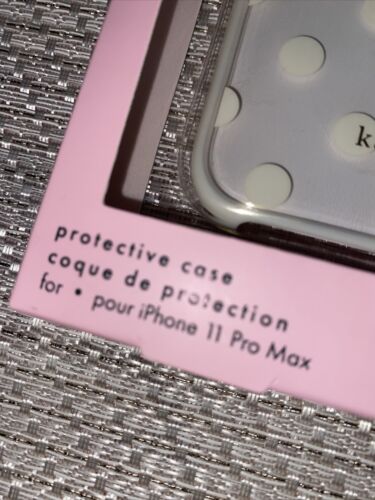 KATE SPADE PHONE CASE FOR iPHONE 11 PRO MAX CLEAR WITH LIGHT YELLOW DOTS &TRIM