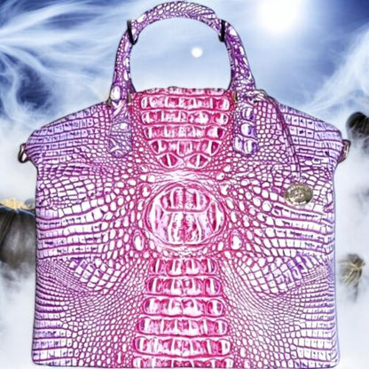 Brahmin Large Duxbury Satchel Bag Boysenberry Ombre Melbourne~Genuine Leather❤️