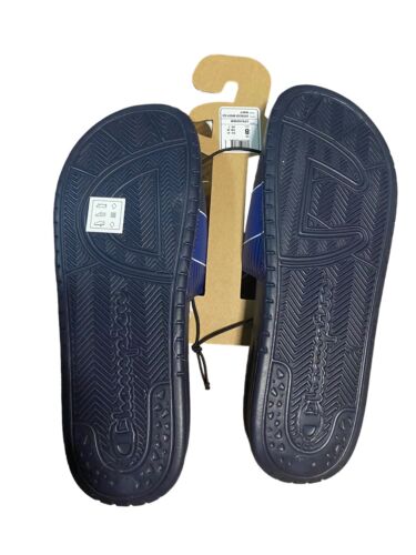 Champion Men's Super Slide Varsity Duo Sporty Slide Sandals Navy Size 8~ COMFORT