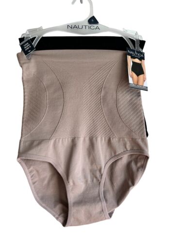 NAUTICA NT7128 2PKD SEAMLESS HI WAIST SHAPING BRIEF PANTIES~SMALL~GREAT FIT!