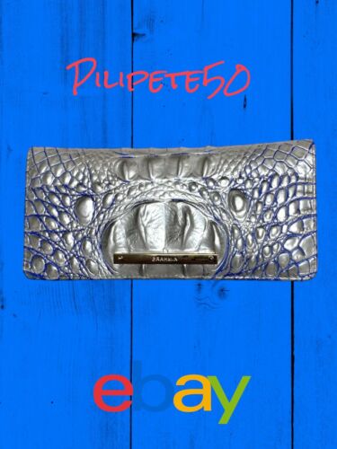 Brahmin Ady Wallet Eggshell Melbourne~Genuine Leather~Silver, Blue ~Gold  NWT