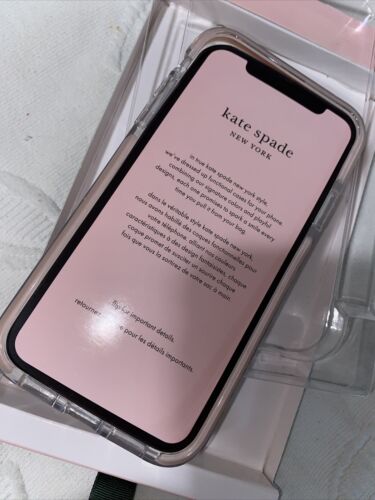 Kate Spade New York Protective Case iPhone 11 Pink Flower Rhinestones Clear  NEW