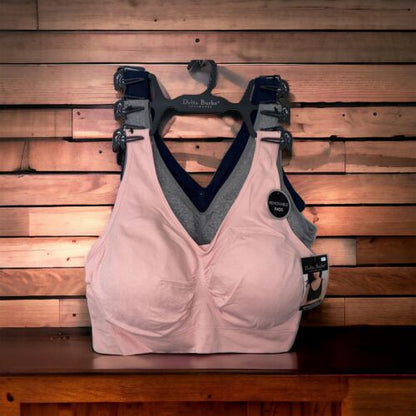 DELTA BURKE 3 Pack SEAMLESS BRAS~ REMOVABLE CUP~MULTICOLOR~BEAUTIFUL ~GREAT FIT!