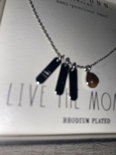 Rae Dunn 18” Rhodium Plated LIVE THE MOMENT. Necklace BNIB~ CLASSY & UNIQUE!￼