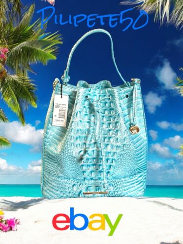 Brahmin Marlowe Bucket Shoulder  Handbag~Dusty Blue Melbourne~Genuine Leather⭐️