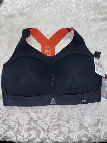 Reebok Women's Puremove Workout Sports Bra M/L BLACK/ORANGE Retail $60 NEW