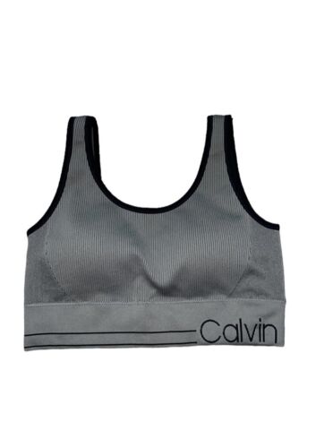 Calvin Klein Performance Low Impact Logo Band Women Sports Bra L Retail $39.50
