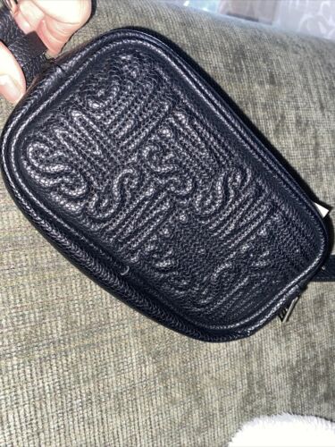 Steve Madden Fanny Pack Black Faux Leather- Steve Madden Logo UNISEX-RARE FIND!!