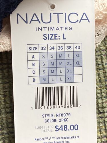 NÁUTICA 2PACK INTIMATES LACE COMFORT BRAS SIZE LARGE RETAIL $48 BEAUTIFUL NEW