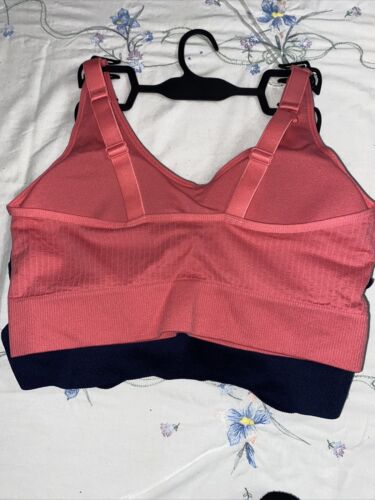 Delta Burke 2-Pack Seamless Bras 2X Soft Comfort Lounge Removable Pads DB5496